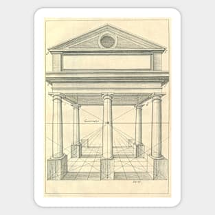 Vintage Architecture, Roman Portico with Columns by Henricus Hondius Sticker